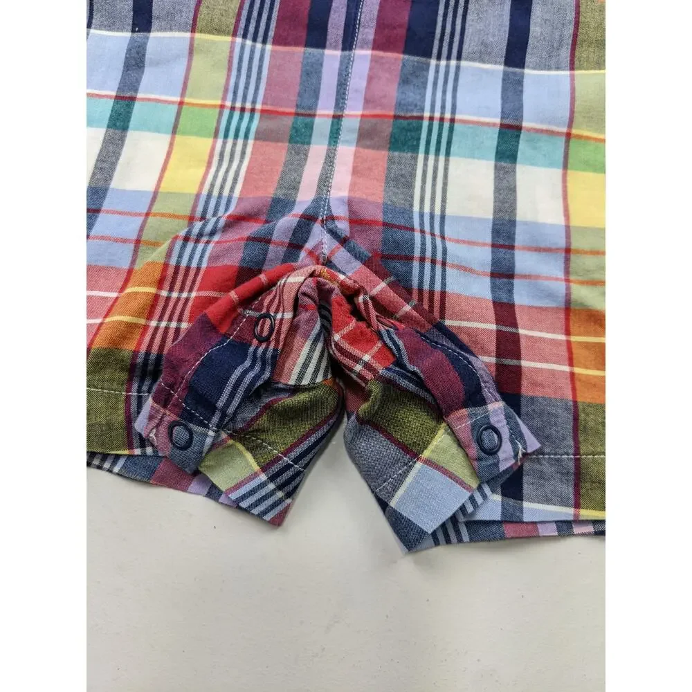 Ralph Lauren Plaid Romper - 6-9 Months